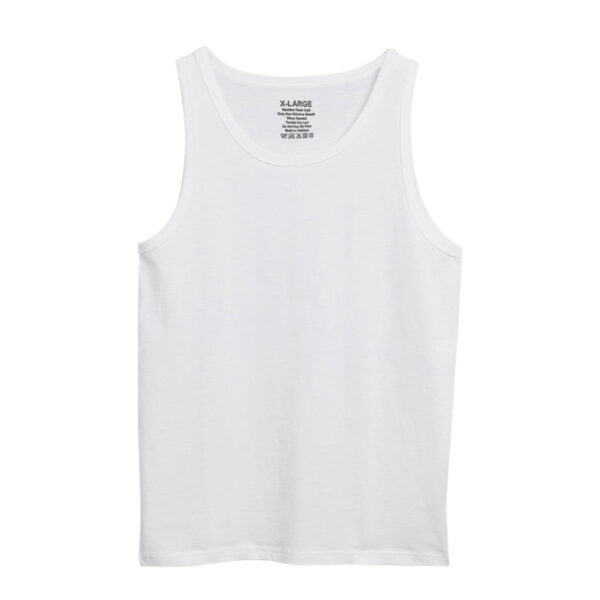pack of white cotton vest front