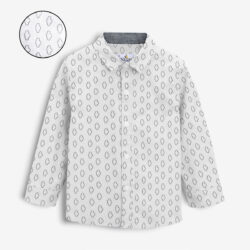 printed white boy s casual shirt front