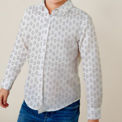 printed white boy s casual shirt side