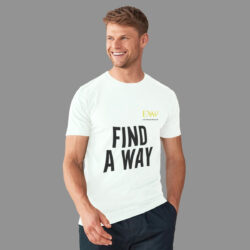 white find a way printed tee shirt side