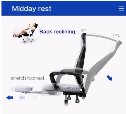 Easy Executive chair with Footrest and Lumbar support d