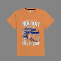 boys holiday van printed orange tee shirt b