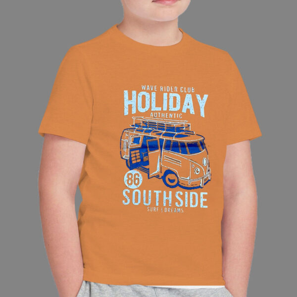 boys holiday van printed orange tee shirt c