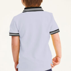 boys octopus printed tipping collar polo shirt c