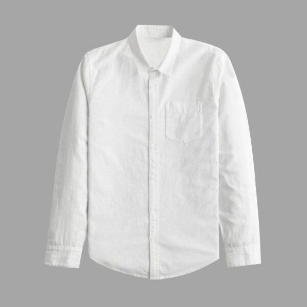 plain egg white french collor semi casual shirt a