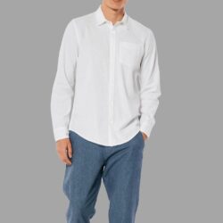 plain egg white french collor semi casual shirt b