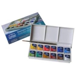 Winsor AND Newton Cotman half pans Water Colors Sketchers Pocket Box c