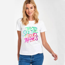 stylish white printed t shirt for women a