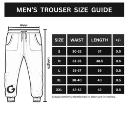 Zipper Hoodie Size Guide